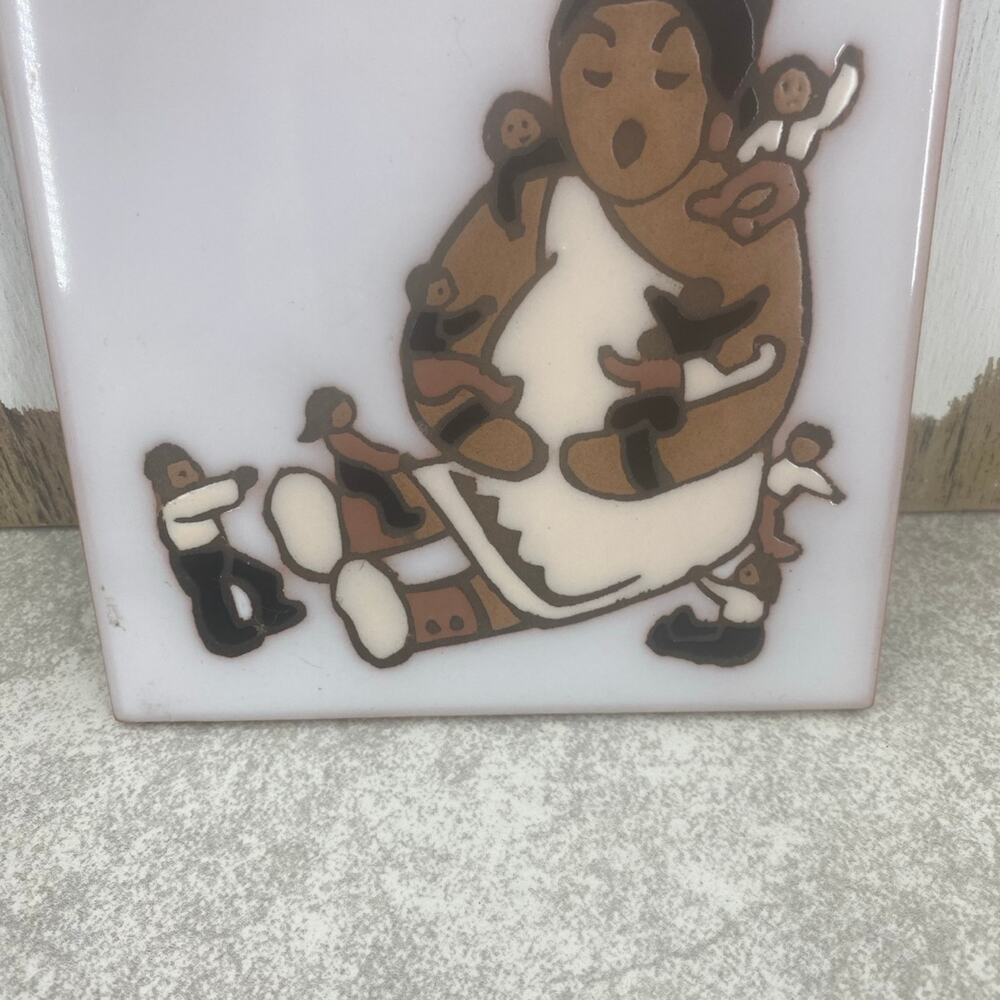 Vintage Mag Mor Art Tile SouthWest Ceramic Sante Fe Hand Painted Coaster Decor